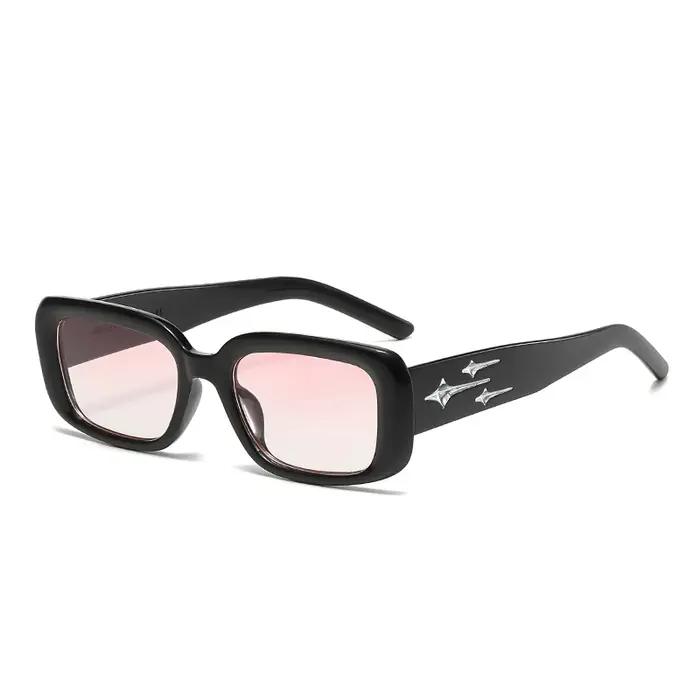 Lunettes de soleil randonnée Y2K carrées anti-lumière femme chat yeux colorées miroir punk sport
