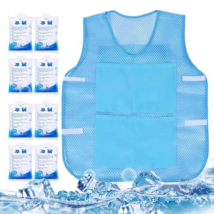 Gilet rafraîchissant, vêtement de refroidissement corporel avec 8 pochettes de glace