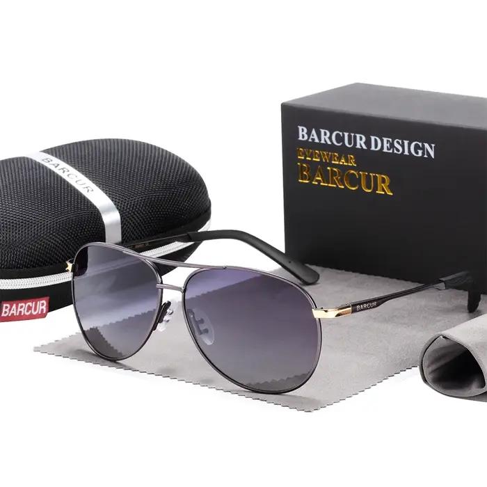 Lunettes de soleil BARCUR ovale polarisées avec verres dégradés et cadre en acier inoxydable pour femmes occasions décontractées