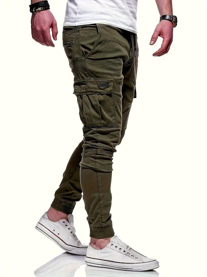 Pantalon de travail ample multi-poches avec cordon de serrage pour hommes