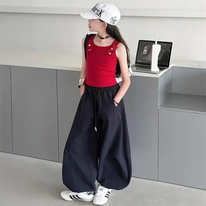 Vêtements pour enfants de 5 à 14 ans, ensembles de vêtements pour adolescents, gilet, haut et pantalon de survêtement, 2 pièces, tenues coréennes à la mode pour filles