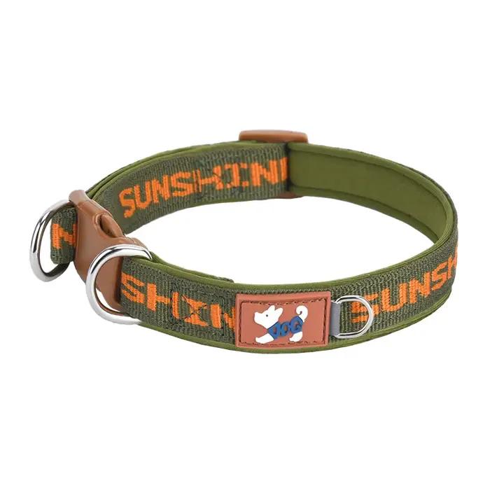 CP570--Collier réglable pour chien de compagnie, deux anneaux en D en métal et boucle durable, imprimés colorés, adapté aux chiens de grande, moyens et de petite taille.