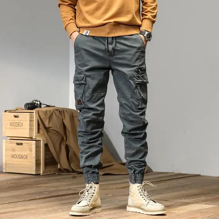 Jogger cargo militaire homme vert techwear - Pantalon de sport multi-poches style Y2K