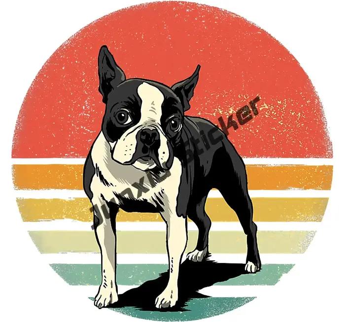 Dessin animé bouledogue français chien de compagnie vinyle décalque animaux autocollants j'aime mon