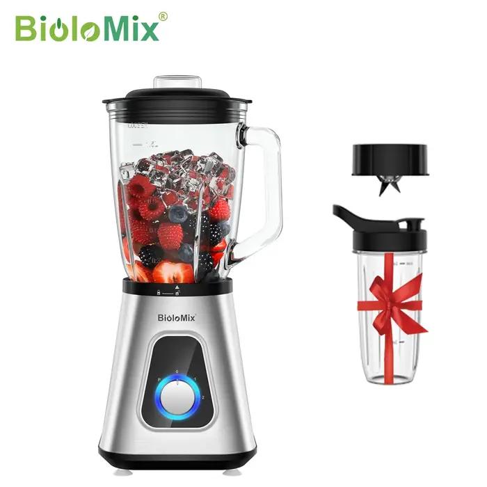 Mixeur multifonctions BioLoMix pour préparation de jus de fruits, thés au lait et confitures, idéal pour la cuisine familiale et les cadeaux de bien-être