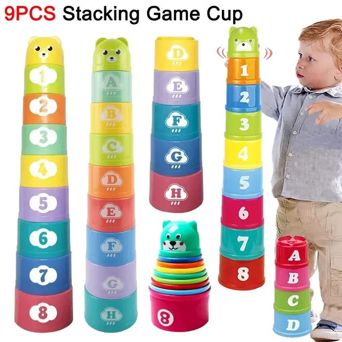 Jeu d'empilage tasse enfants jeu de société main vitesse compétition pli tasse avec chiffres lettres