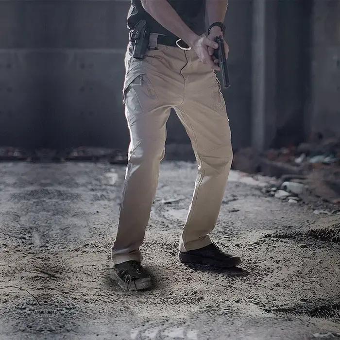 Pantalon cargo tactique 5XL pour chasse urbaine et randonnée - Élastique, imperméable et multi-poches