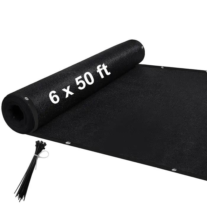 Clôture d'Intimité de 6 Pieds x 50 Pieds, Écran 90%, Ombre de Cigarage Temporaire pour Mur, Gazébo,