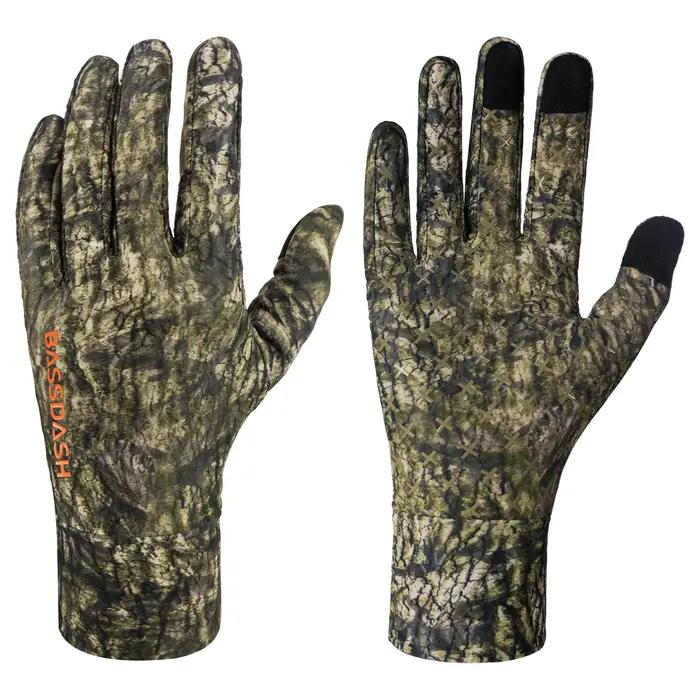 Gants de chasse camouflage légers UPF 50+ pour hommes HG05 - Protection solaire et discrétion optimale