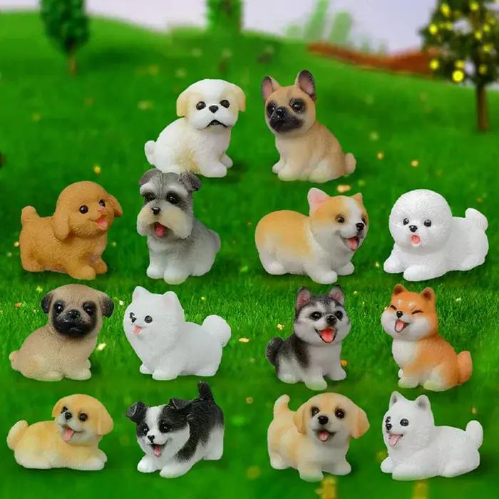 Figurine miniature de chien en résine pour décoration intérieure et extérieure, ornements pour jardin féerique, micropaysage, cadeau pour amoureux des chiens occasions spéciales