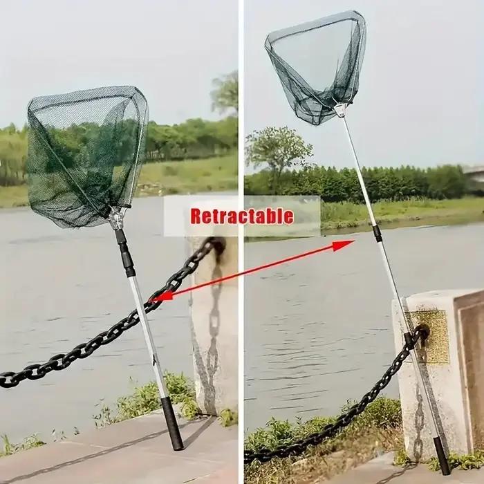 Filet de pêche pliable et rétractable, poignée extensible de 55 à 112cm, filet télescopique pour eau