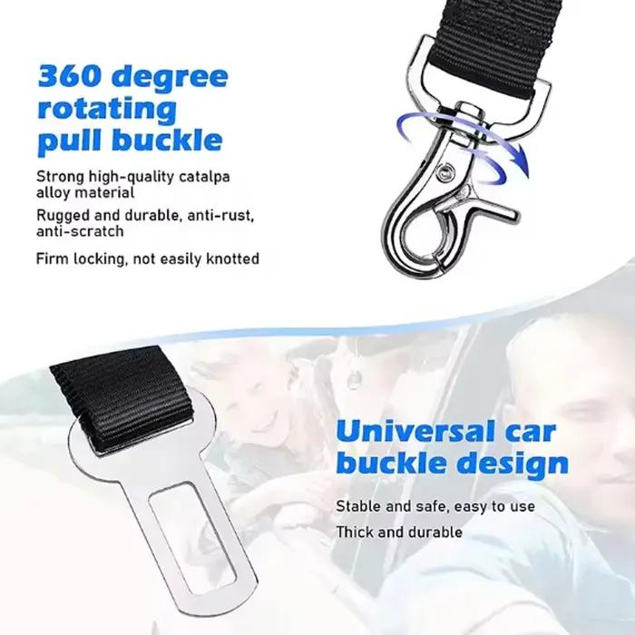 Ceinture de sécurité pour chien avec amortisseur et ligne réfléchissante