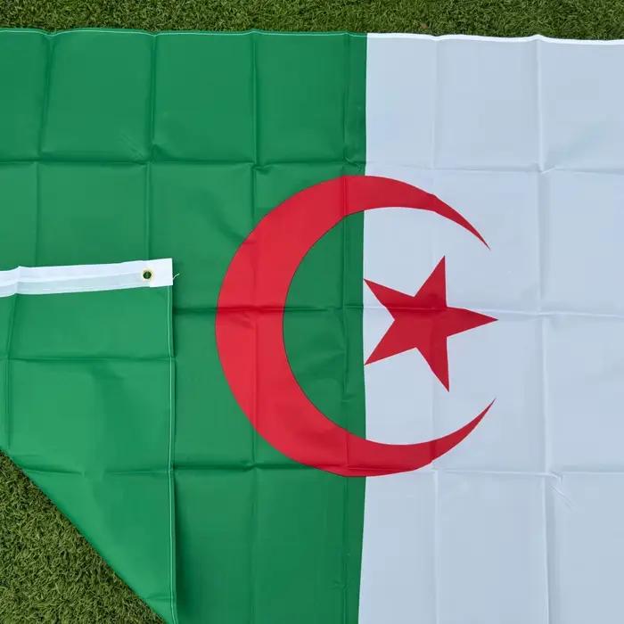 Drapeau National Algérien Grand Format 150x90cm Polyester Double Couture Décoration Intérieure Extérieure Occasions Spéciales