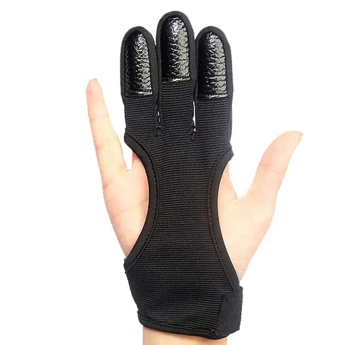 Gants de chasse 3 doigts antidérapants en cuir respirant pour protection des doigts et sécurité