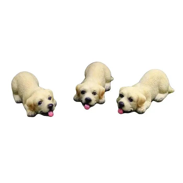 Mini chiot Kawaii en résine, figurine d'Auckland, chien accroupi de dessin animé, décorations de micro-paysage bricolage pour enfants