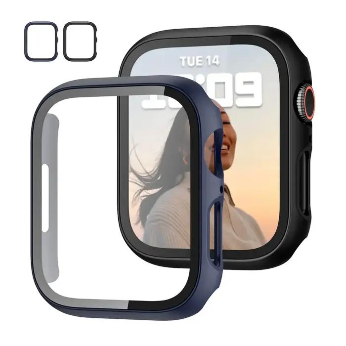 Protection écran verre trempé + coque pour Apple Watch 40-45mm compatible séries 3-9 pour chasseurs