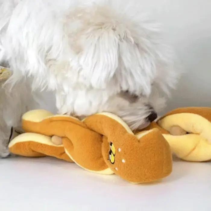 Jouets à mâcher en forme de pain mignon pour chien