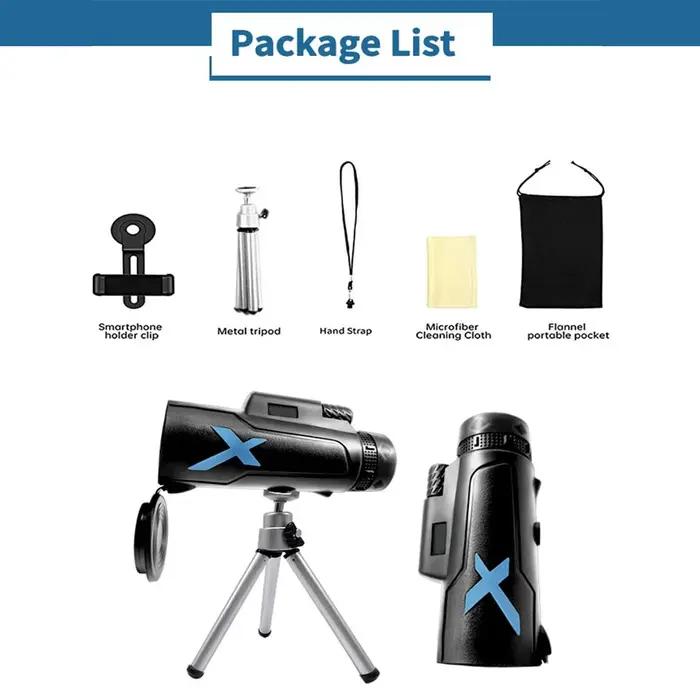 Télescope monoculaire 12x50 HD zoom puissant portable jumelles longue portée chasse camping trépied