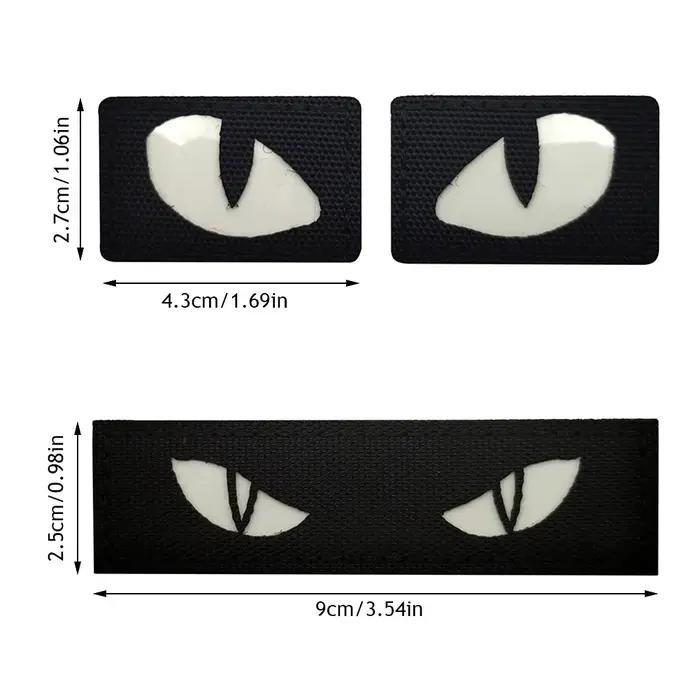Patch tactique lumineux yeux de chat tigre - Velcro auto-agrippant brillant dans le noir pour équipement