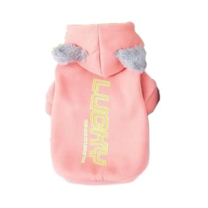 Sweat-shirt à capuche avec lettres imprimées pour chien, chaud et confortable, combinaison douce et