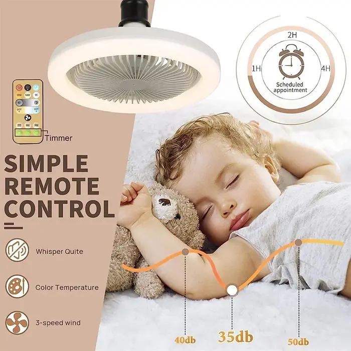 Ventilateur de plafond intelligent 3 en 1 avec télécommande, lampe d'éclairage, Base de convertisseu