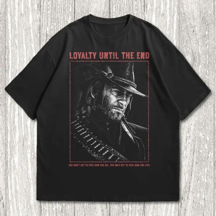 T-shirt vintage Arthur Morgan Loyalty Until The End avec portrait de cowboy