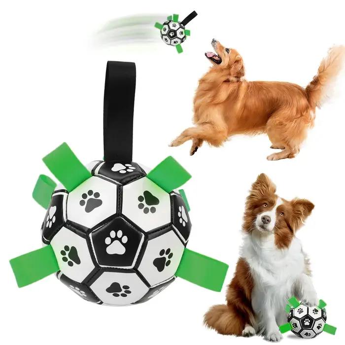 Balles à mâcher en cuir pour chiens, jouets interactifs pour entraînement en plein air et occasions spéciales