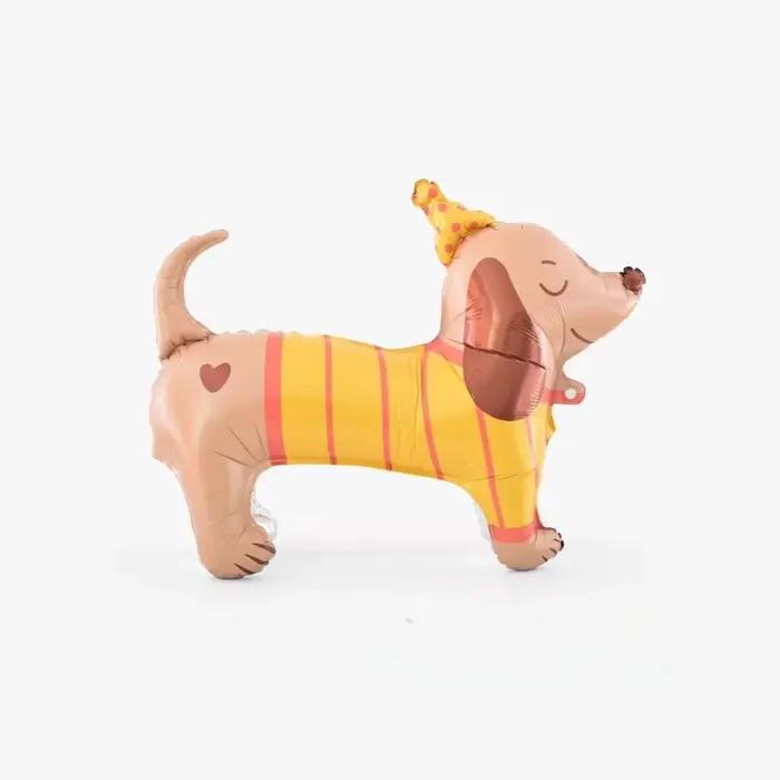 Ballon en Film d'aluminium pour enfants, Animal de dessin animé, chien, Labrador, caniche, teckel, d