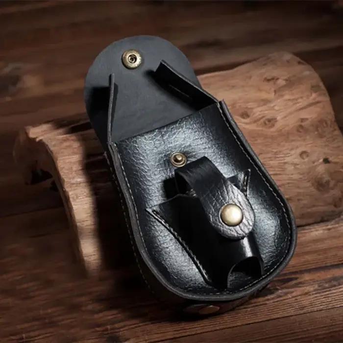 Sac à balles en cuir et acier fait à la main pour la chasse, catapulte, fronde, ceinture de chasse e