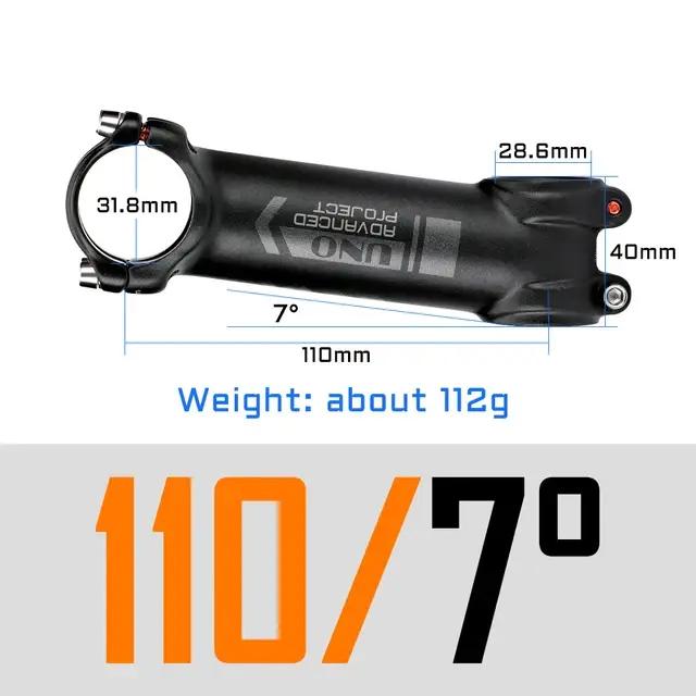 UNO Kalloy King tiges ultralégères AL7050 tige de vélo 7 degrés 31.8mm 60 70 80 90 100 110 120 130mm