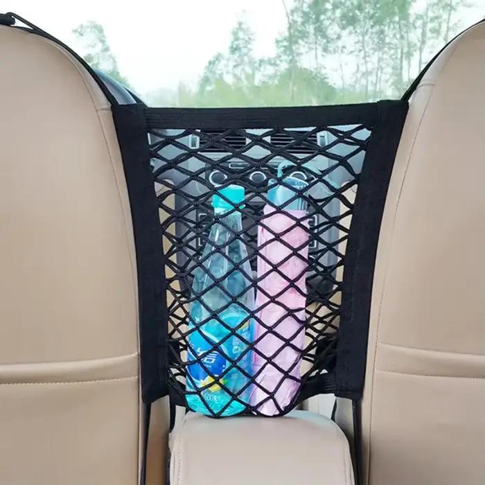 Barrière de voiture pour animaux de compagnie avec sac de rangement automatique en maille de sécurité