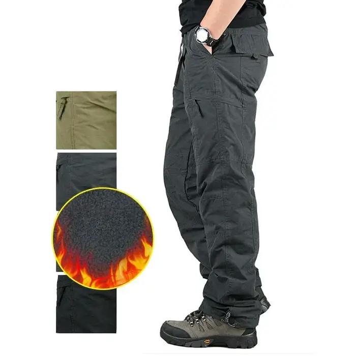 Pantalon cargo chasse hiver polaire épais jogging tactique multi-poches outdoor chaud