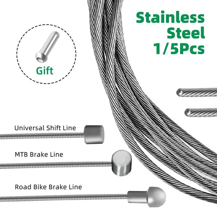 1 / 5pcs dérailleur de vélo frein de changement de vitesse câble intérieur en acier inoxydable, vélo