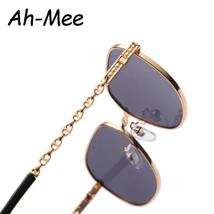 Lunettes de soleil vintage carrées pour femmes - monture métal dégradé style rétro punk