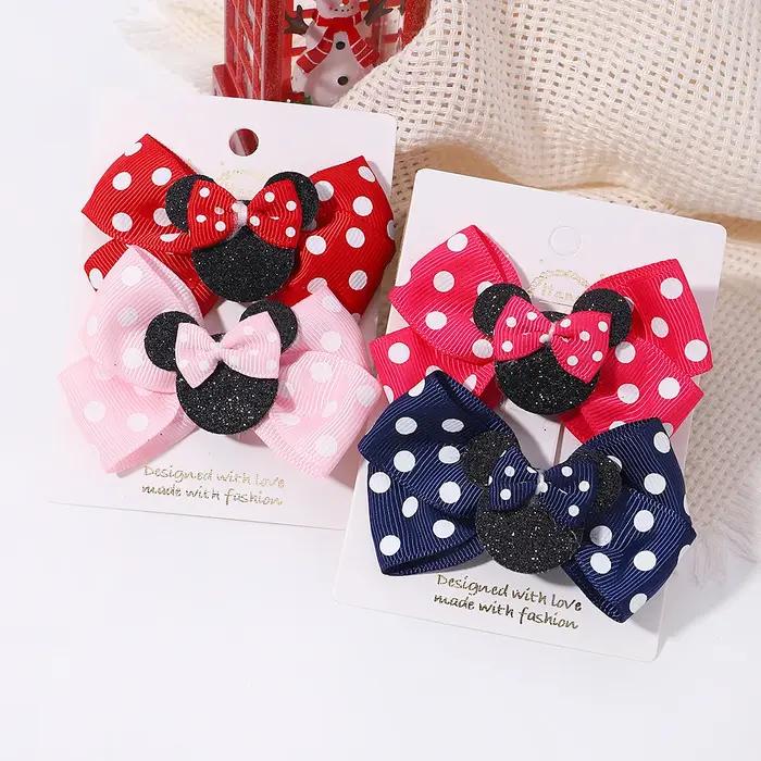 Pinces à cheveux avec nœuds mignons pour enfants, 2/4 pièces, Boutique, coiffure de dessin animé, ru