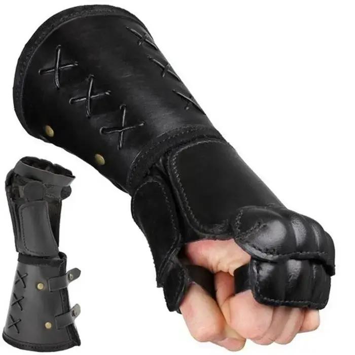 Gantelets en simili-cuir médiévaux pour hommes et femmes pour costumes steampunk et rassemblements historiques
