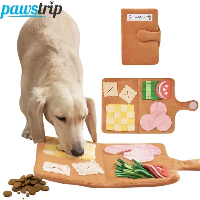 Tapis à reniflage pour chiens puzzle en peluche jouets alimentaires lente bol d'alimentation distributeur de nourriture occuper jouer pour petits et moyens chiens occasions spéciales