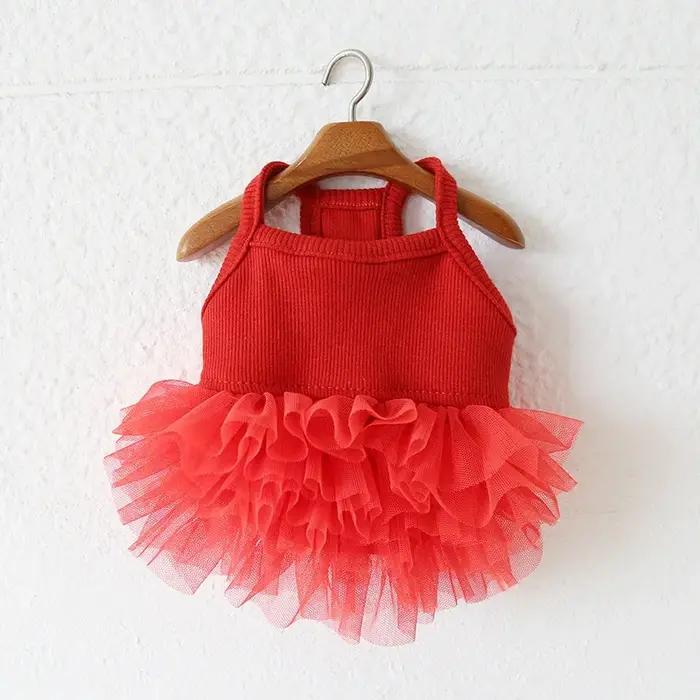 Robe mignonne en tulle pour petits chiens vêtements d'anniversaire tenues d'été queue de sirène tutu de ballet pour animaux de compagnie occaions spéciales