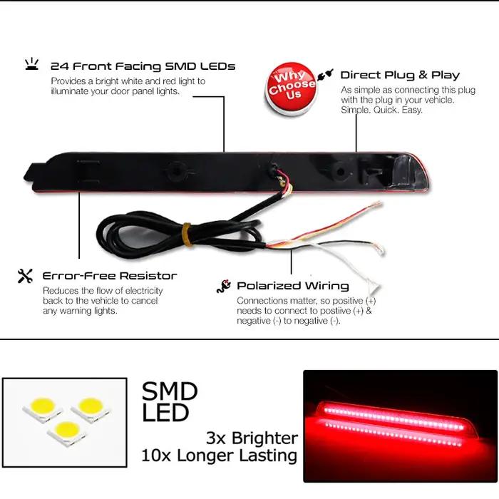 Réflecteurs de pare-chocs arrière à LED rouges, pour Mazda 3 / Mazdaspeed 3 2004 – 2009, feu antibro