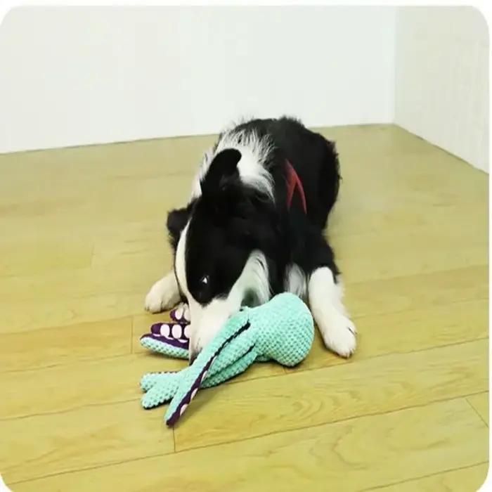 Jouet interactif en peluche poulpe pour animaux de compagnie