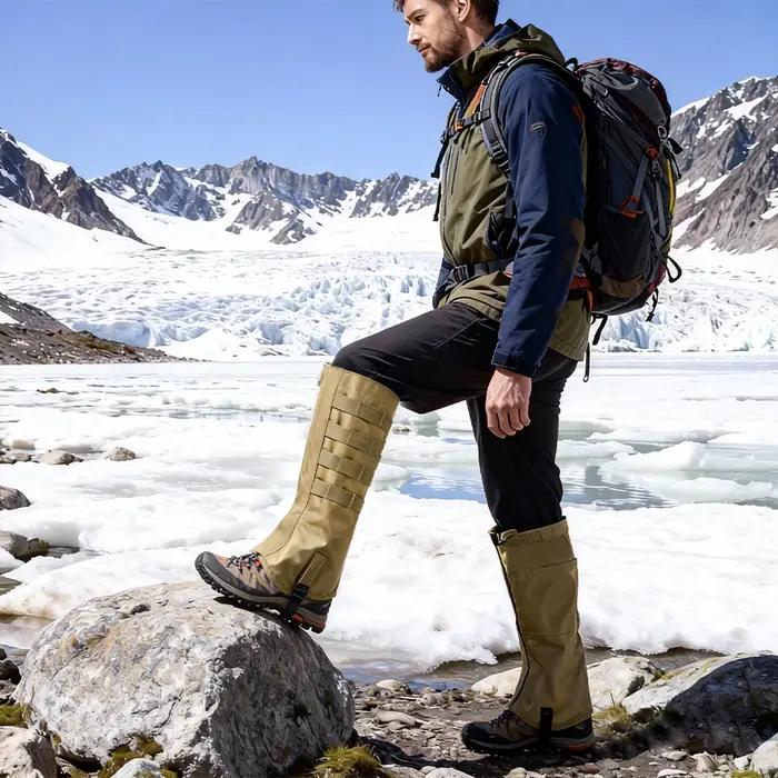 Guêtres de jambe pour hommes et femmes réglables pour les bottes de randonnée dans l'escalade chasse Trekking