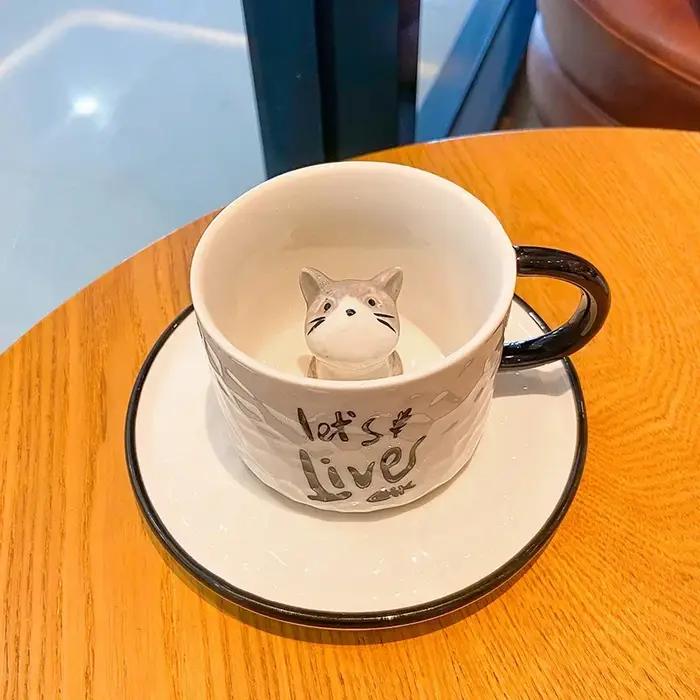 Tasse à griffes de chat en céramique