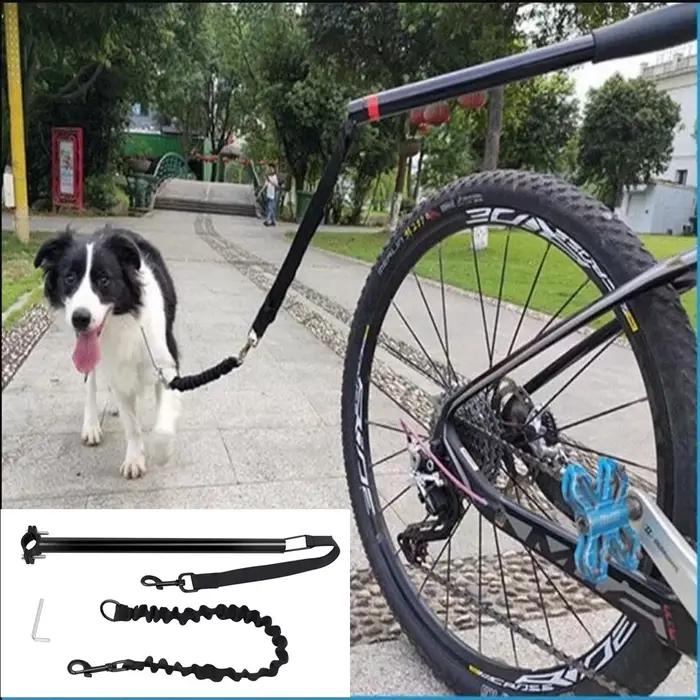 Laisse pour chien de marche de vélo, laisse pour chien, laisse de vélo élastique amovible pour chien, laisse en métal, Liugo de cyclisme