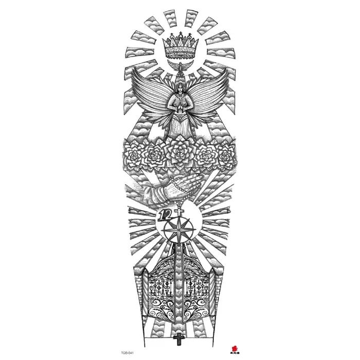 Tatouages Flash pour bras complet, autocollants temporaires imperméables pour bras longs, faux tatou