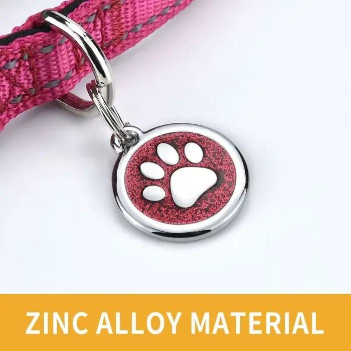 Médaille personnalisée pour collier de chien avec nom gravé et étiquettes d'adresse brodées pour chaton et chiot occasions spéciales sécurité identification animal de compagnie