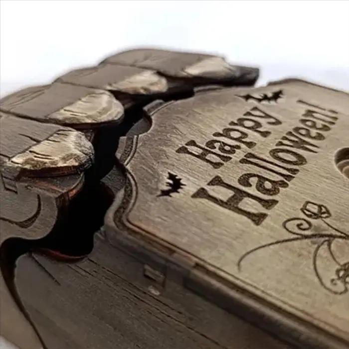Trésor créatif Halloween citrouille lanterne boîte en bois