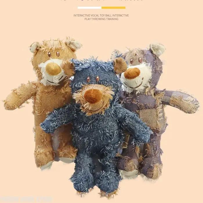 Jouet en peluche pour chien en forme d'ours mignon avec son