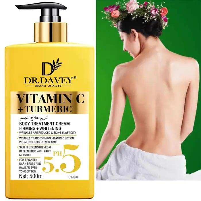 Crème éclaircissante pour le corps au curcuma à la vitamine C +. Crème anti-âge pour taches de vieil