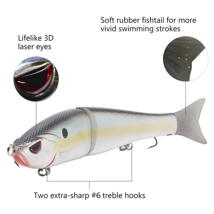 Bassdash Glide appâts pour brochet saumon truite Topwater simple joint Swimbait bar leurre de pêche