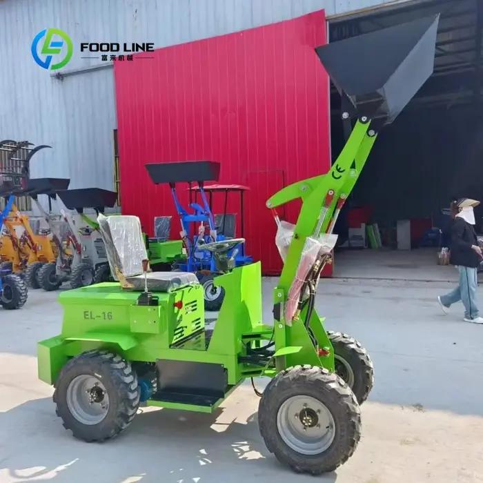 Mini-chargeuse sur pneus électrique personnalisée 800 kg avec composants hydrauliques pour agriculture et jardinage usage domestique et professionnel